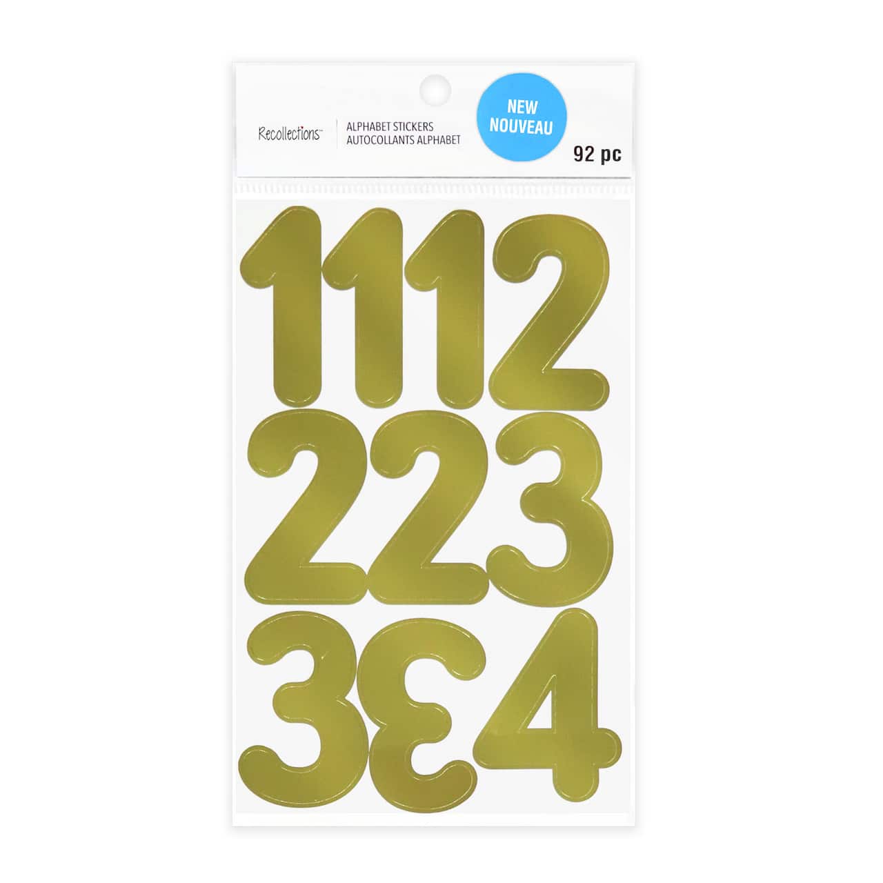 12 Pack: Gold Foil Rounded Number Stickers by Recollections